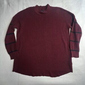 American Eagle Sweater Women's Medium Burgundy Jegging Fit Knit Mock Neck Casual